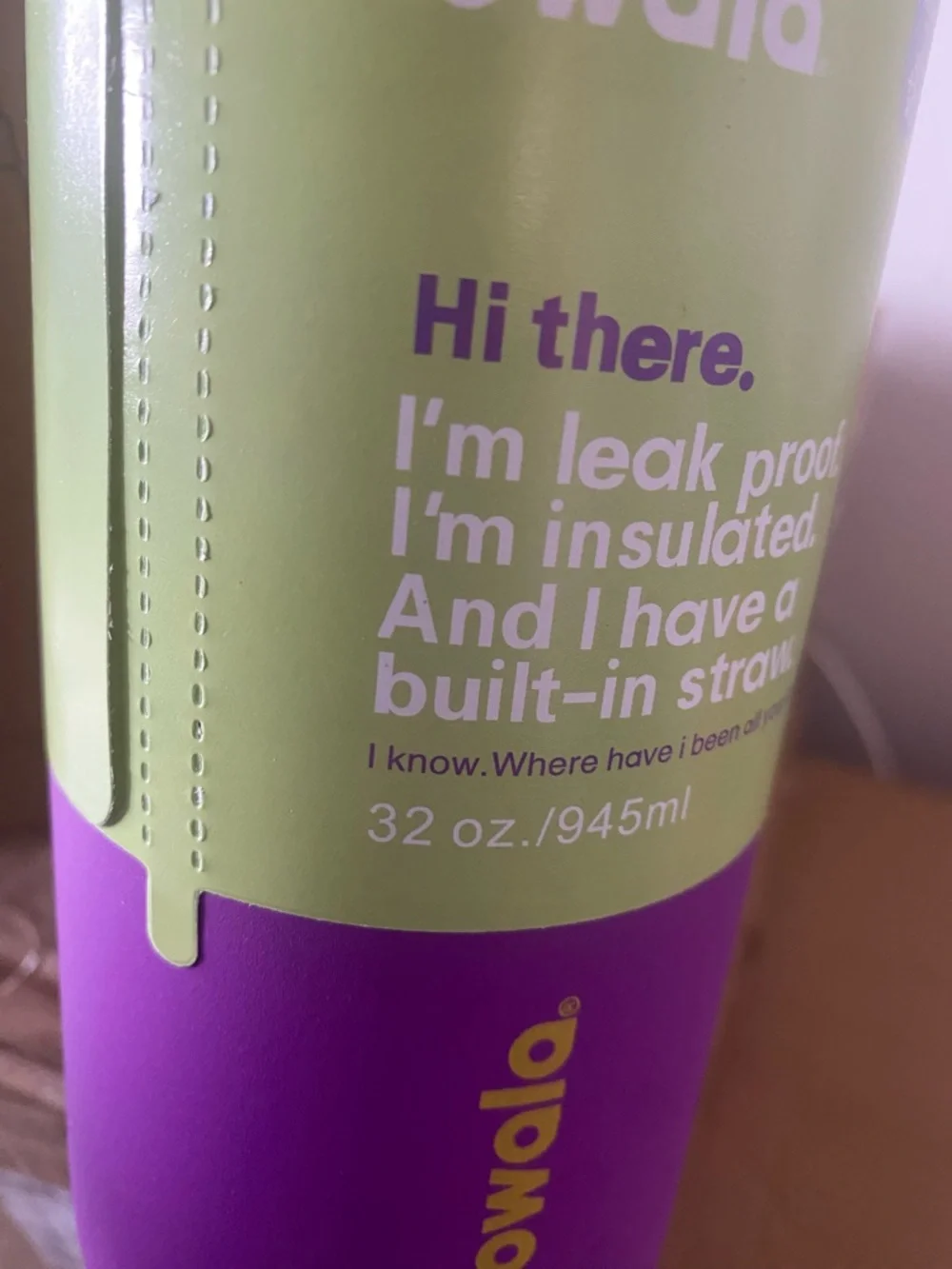 Owala FreeSip Insulated Water Bottle - Purple/Teal Accent - Picture 2 of 2